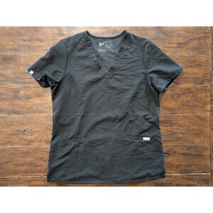 FIGS Women Technical Collection Pocket Scrub S Top Black VNeck Technical FW1100